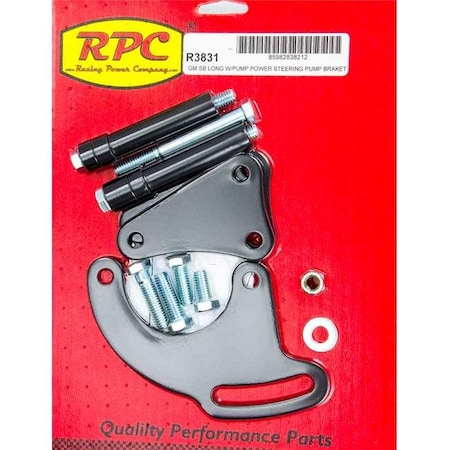 Racing Power Racing Power RPCR3831 Driver Side Power Steering Pump Bracket Block Mount Steel Black Paint - Water Pump RPCR3831
